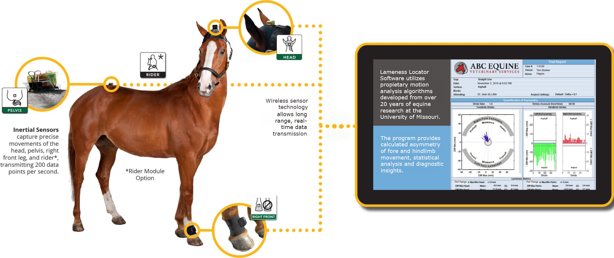 Equinosis lameness locator classic The Q Generation 7, to sensorsæt, excl. tablet og ryttermodul.1